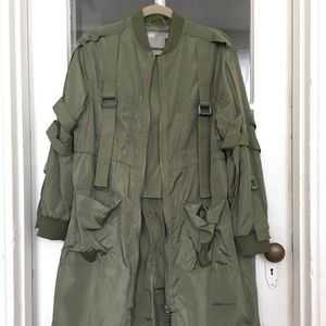 ASOS straps longline bomber jacket